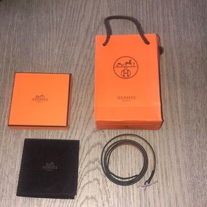 Hermès Hapi 3mm leather wrap bracelet